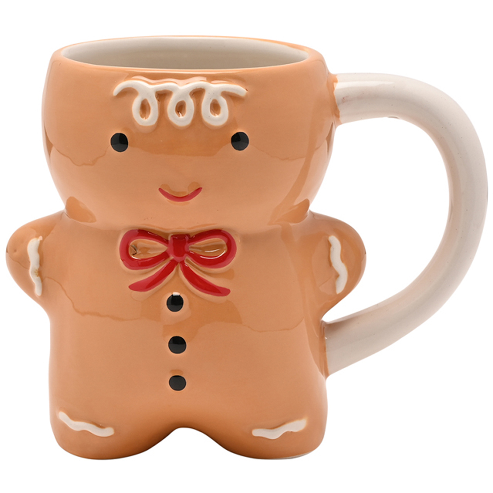 The Seasonal Gift Co. Santa & Friends Gingerbread Man Ceramic Mug Small Image 1