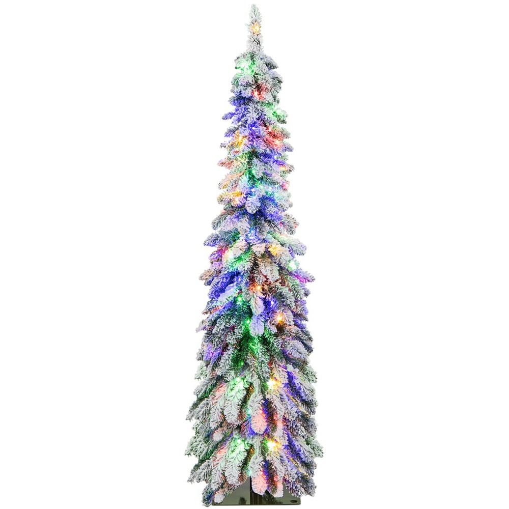 Costway Pre Lit Slim Pencil LED Artificial Christmas Tree 5ft Image 1
