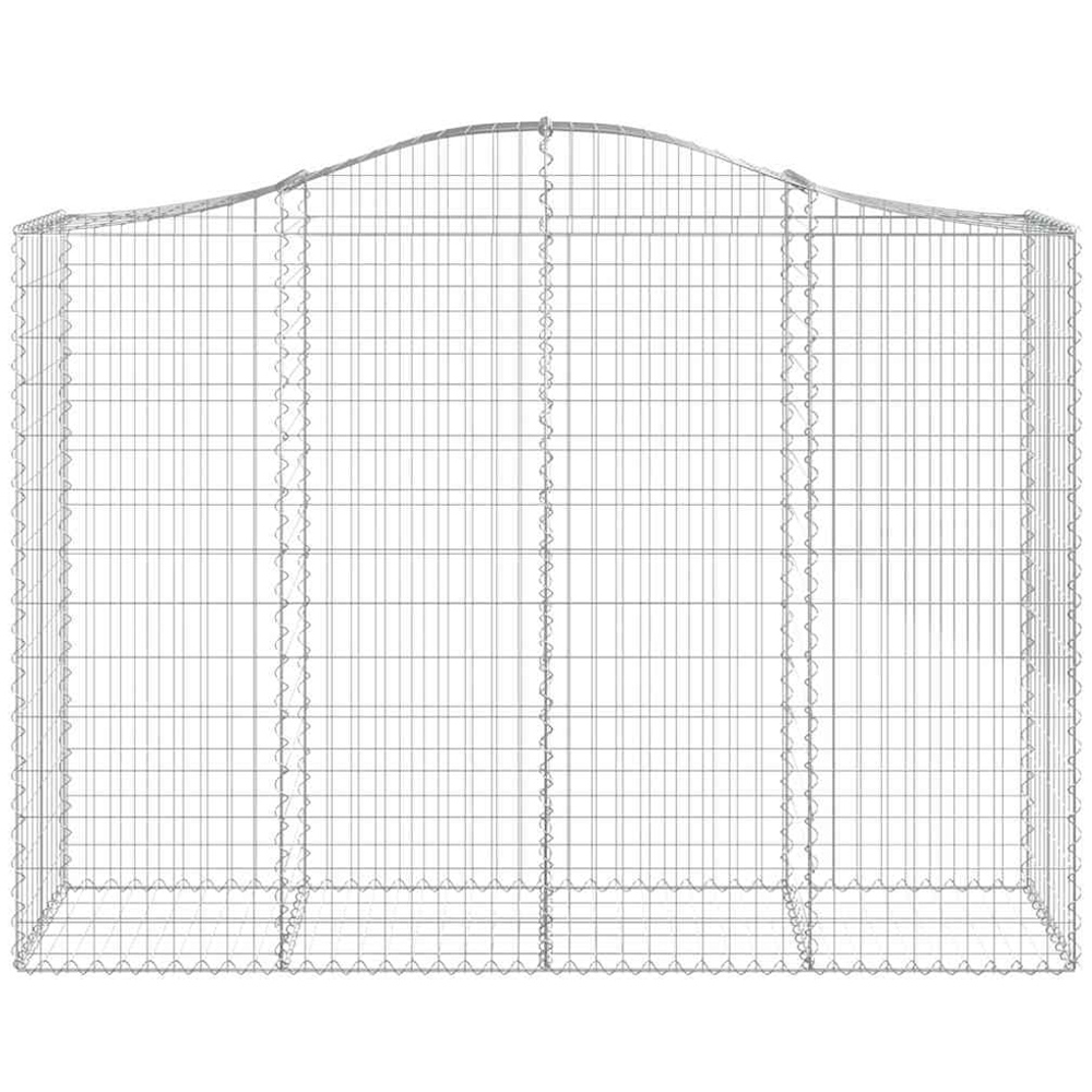 vidaXL Silver Galvanised Iron Arched Gabion Basket 200 x 50 x 140/160cm 12 Pack Image 2