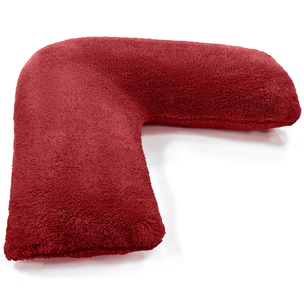 Velosso Red Teddy Fleece V Shape Pillow Image 1