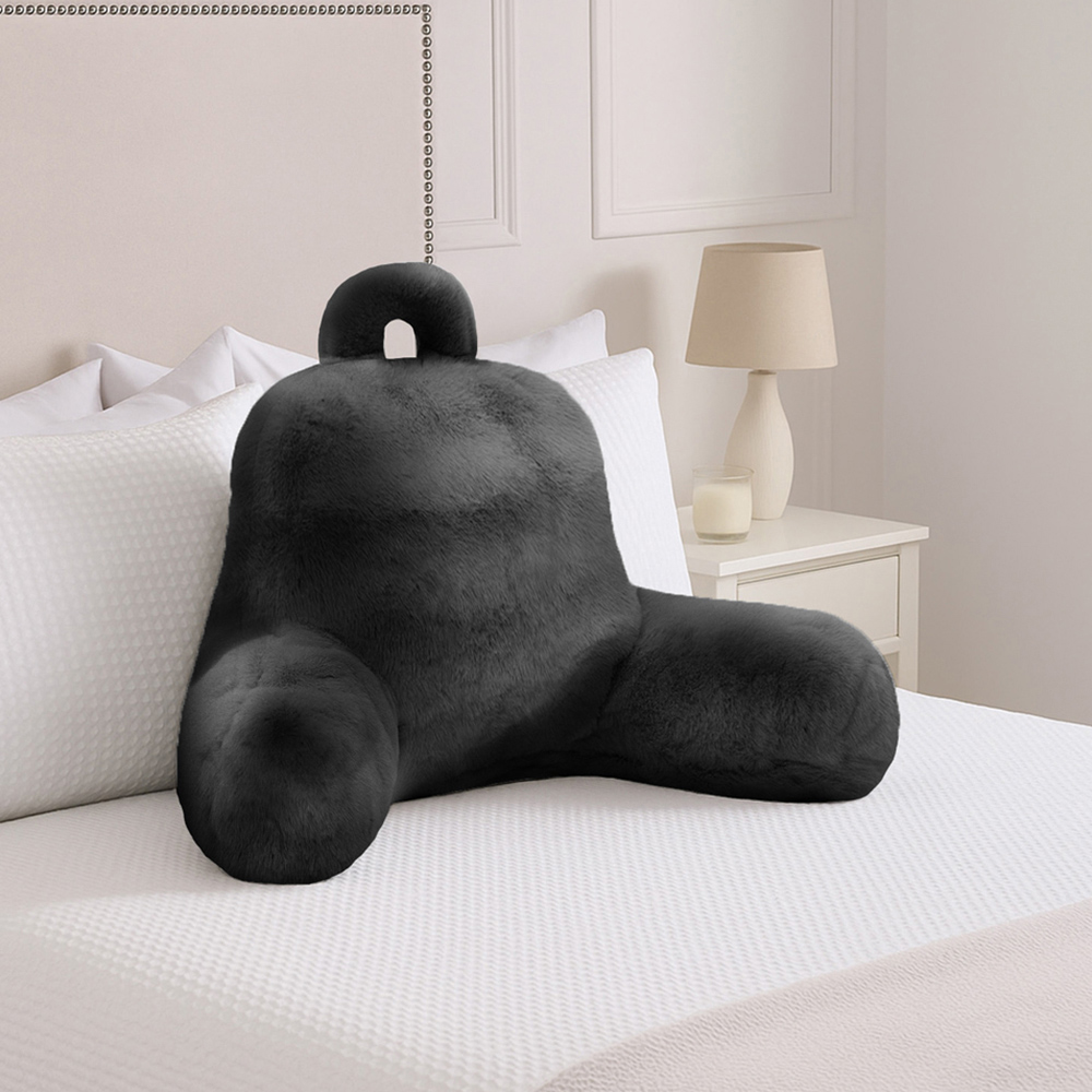 Sweet Dreams Alpine Charcoal Faux Fur Back Pillow 65 x 55cm Image 2