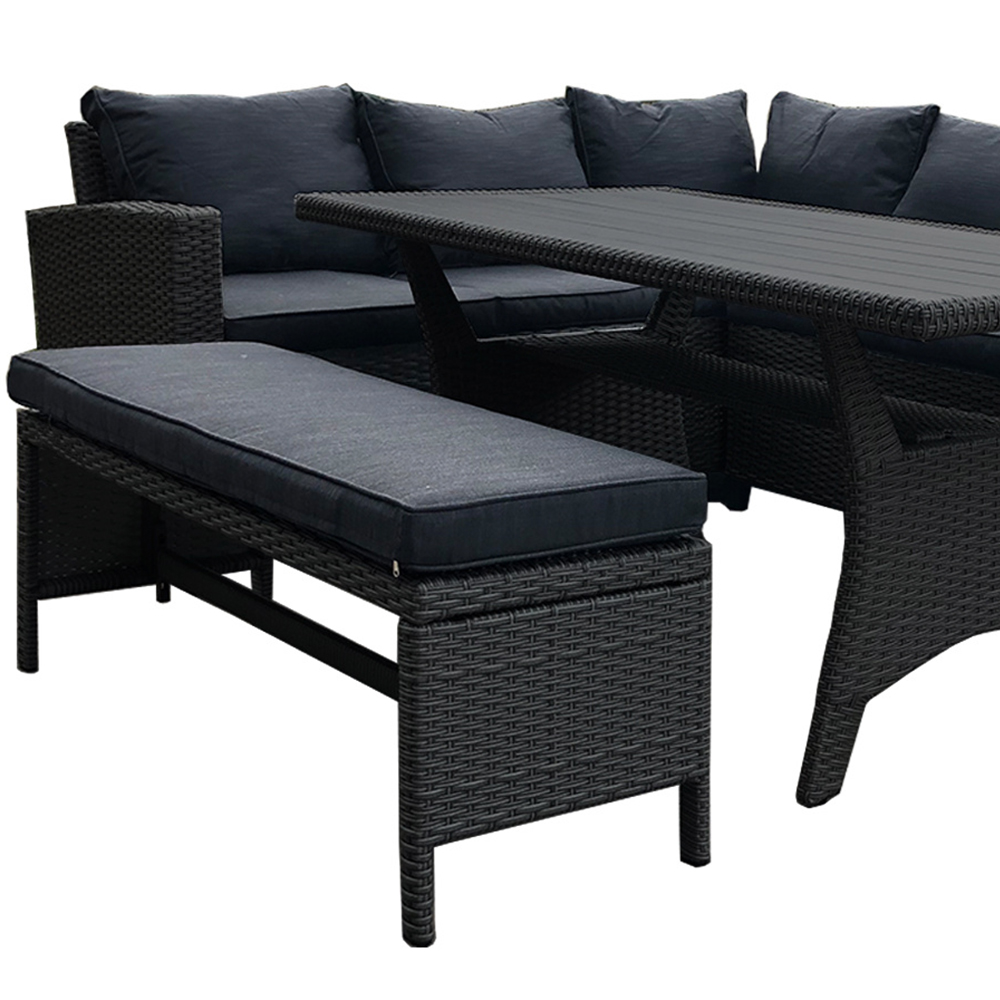 Furniture One 9 Seater Black Rattan Garden Corner Lounge Set Image 3