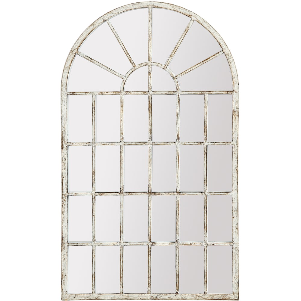 Home Garden Direct White Gold Gothic Arch Small Mirror 60 x 36cm Image 1