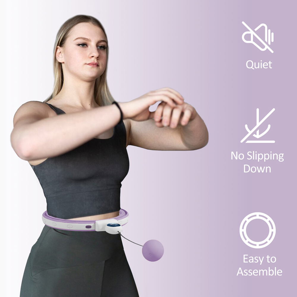 SPORTNOW Purple Smart Weighted Hula Hoop with 16 Detachable Knots Image 7