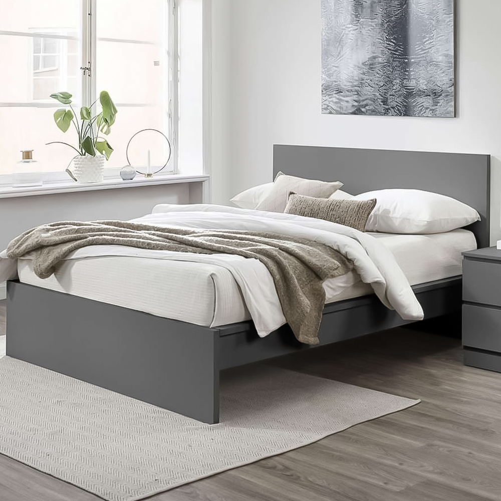 Oslo King Size Grey Bed Image 1