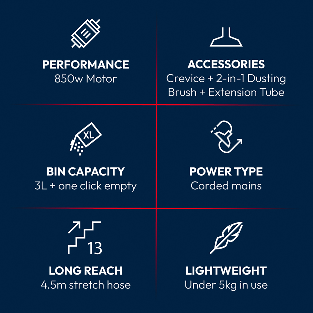 Living and Home AJ0929 Handheld Lightweight Upright Vacuum Cleaner 850W Image 6