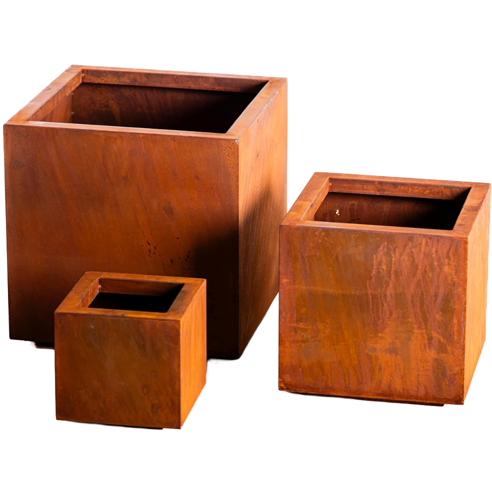 Garden Gear Rust Effect Planter 3 Pack Image 1