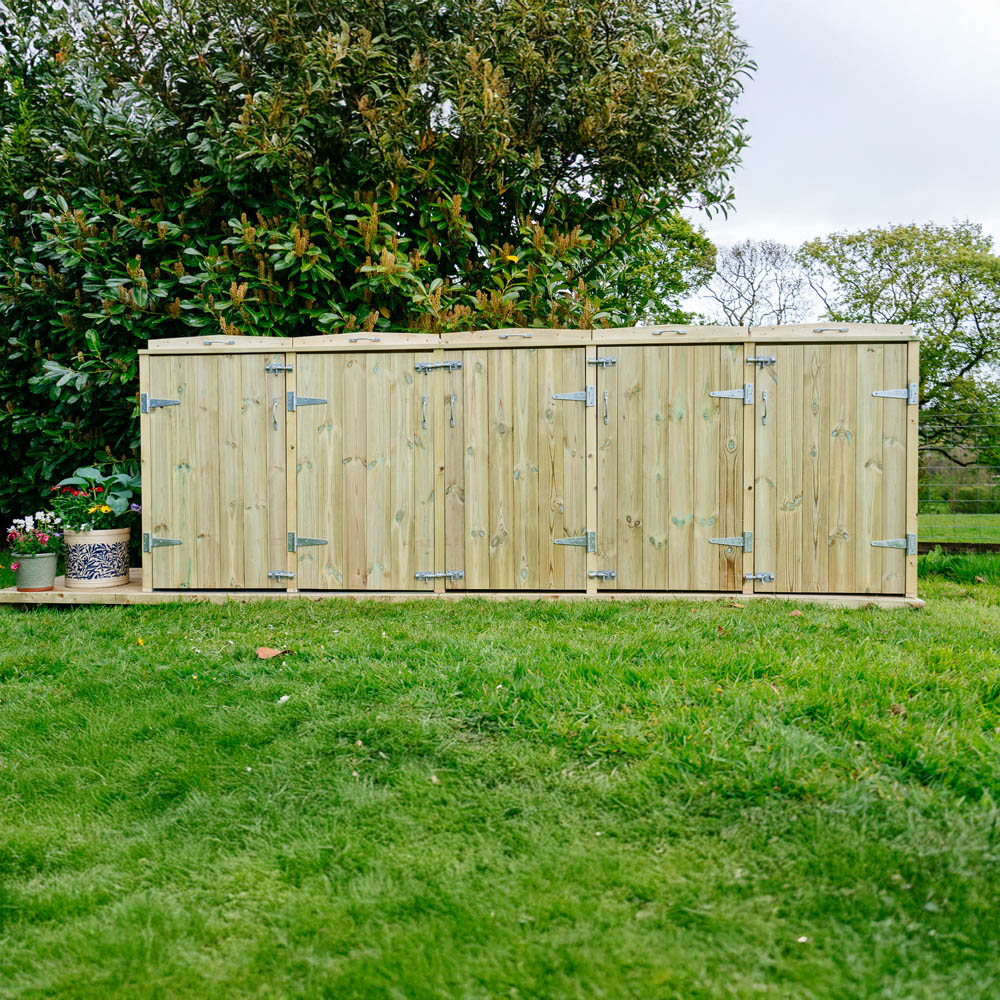 The Garden Village Shireburn 240L Quad Wheelie Bin Shed Image 6