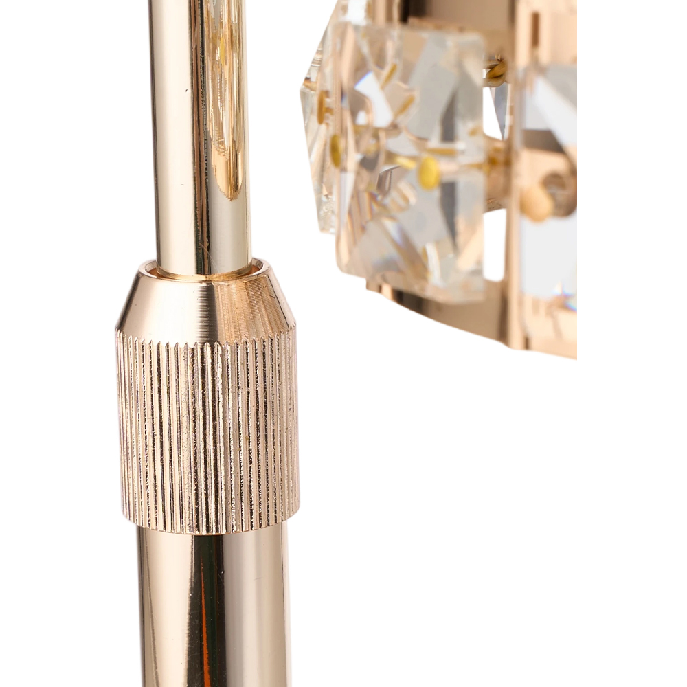 Living and Home Natural Wood and Crystal Height Adjustable Tabletop Candle Warmer Lamp Image 5