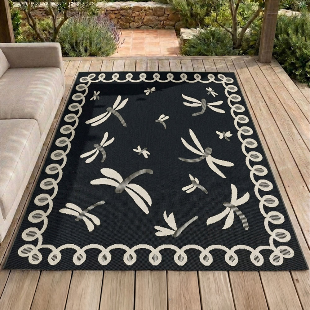 Portland Rugstyle Black Dragonfly Rug 120 x 170cm Image 1