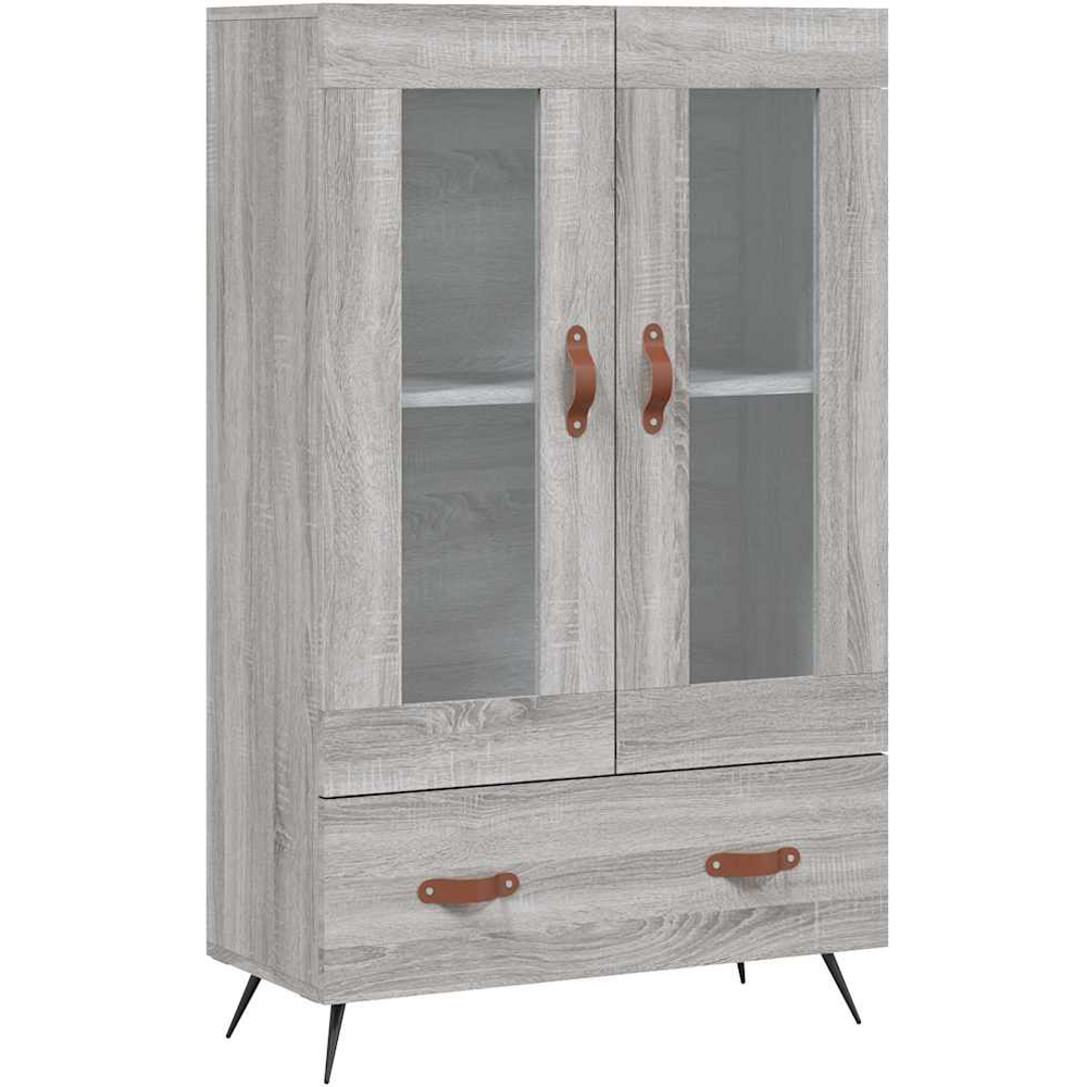 vidaXL 2 Door Single Drawer Grey Sonoma Wooden Highboard Image 2