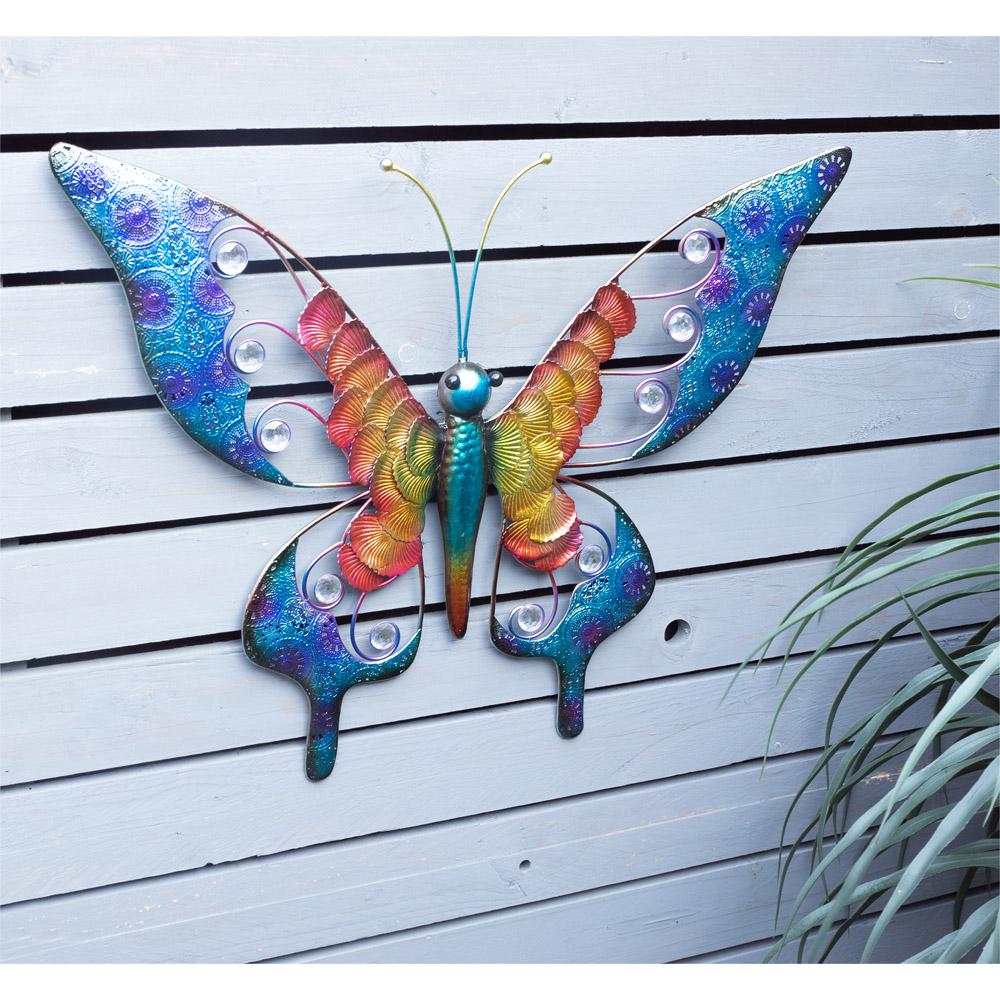 St Helens Multicolour Metal Butterfly Garden Wall Ornament Image 2