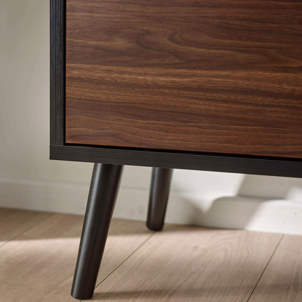 Julian Bowen Trent Single Door Walnut and Black Small TV Stand for 43 inch Image 5