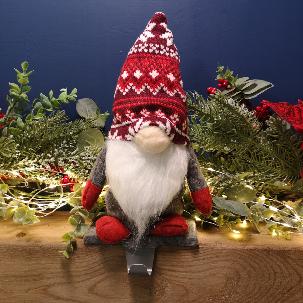 Samuel Alexander Grey Plush Gnome Gonk Stocking Holder Image 2