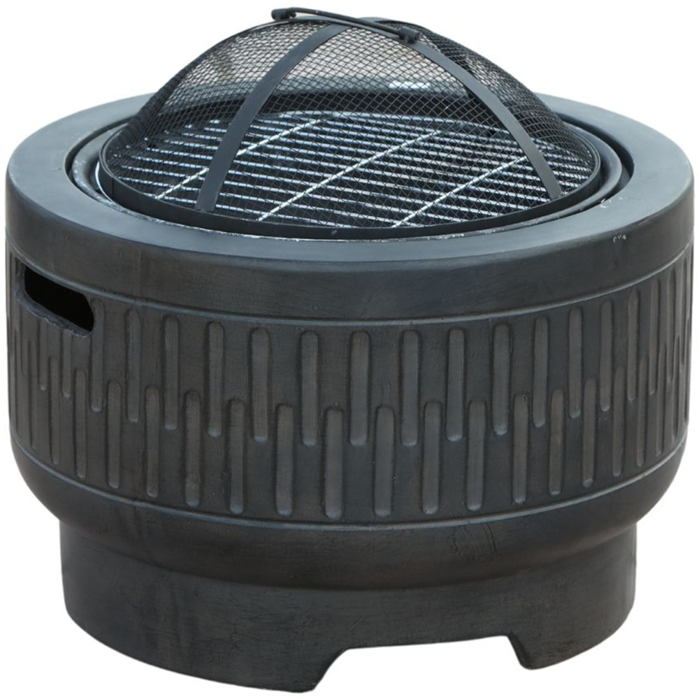 Vossmoon Morbarrel Outdoor Fire Pit with Stainless Steel Cooking Grill Image 1