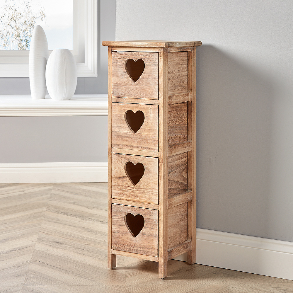 Home Source Hartsmere 4 Drawer Natural Storage Unit Image 6