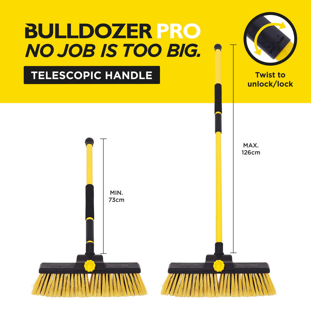 Charles Bentley Yellow Heavy Duty Bulldozer Broom Sweeper 14 inch Image 6