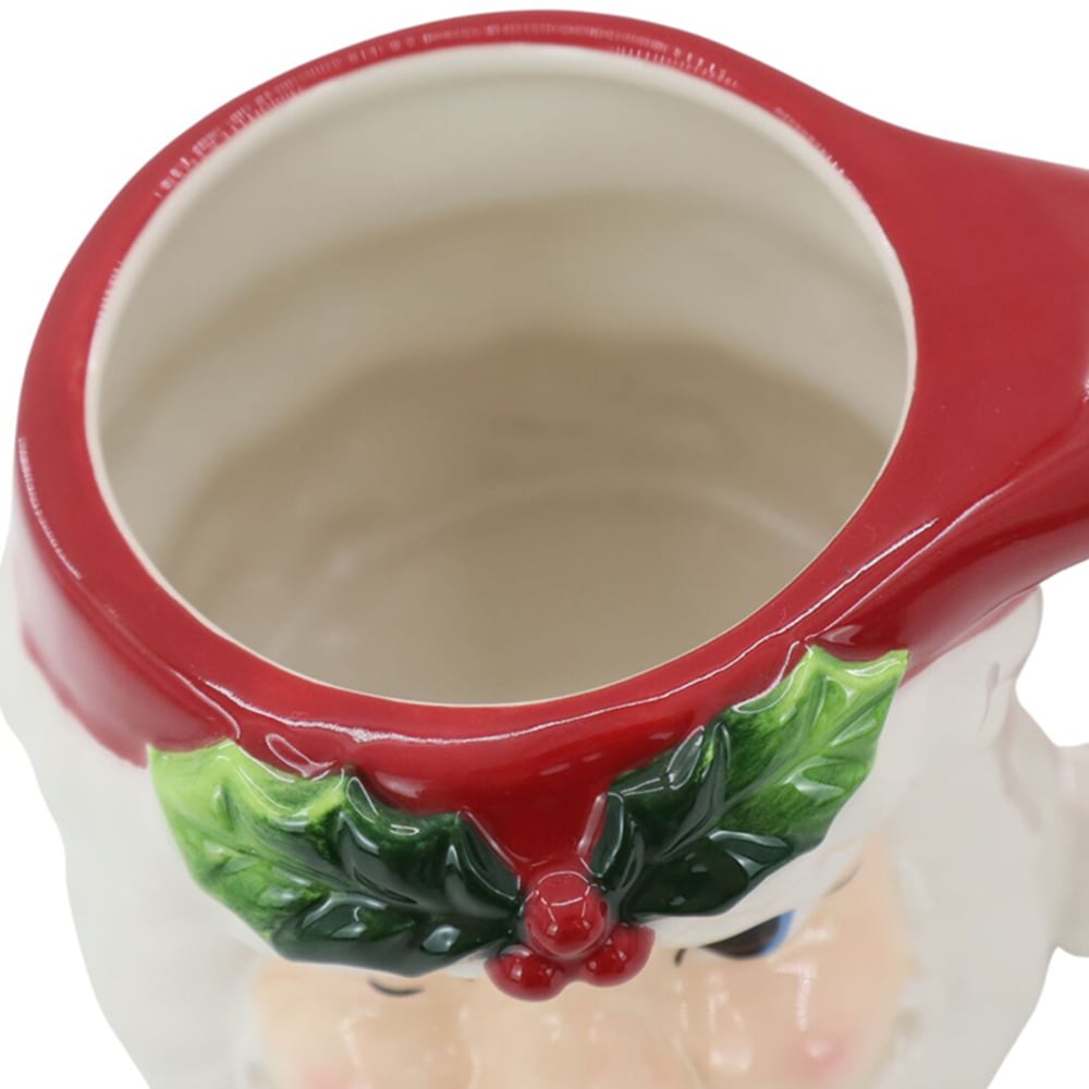 Winking Santa Mug Red and White Image 2