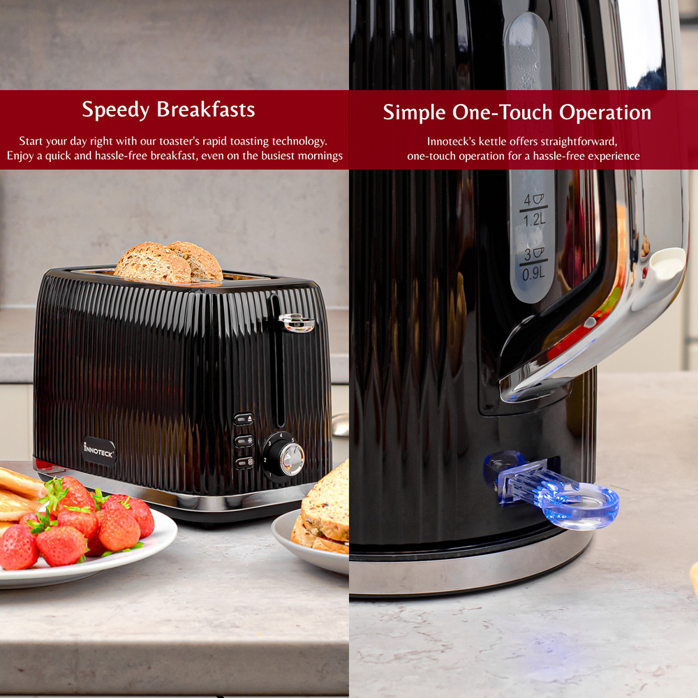 Innoteck Kitchen Pro Black 1.7L Electric Kettle with Toaster 3000W Image 5