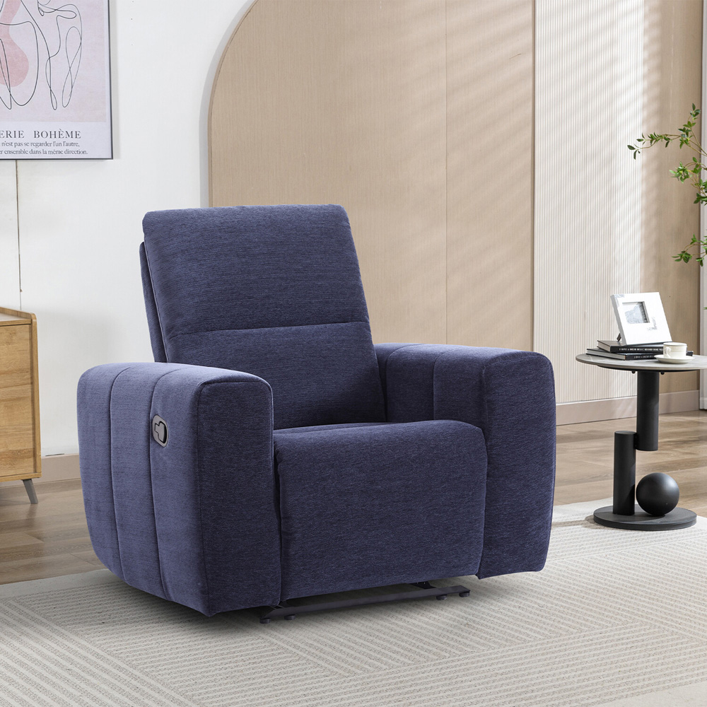 Holborton Manual Recliner Armchair Navy Image 1