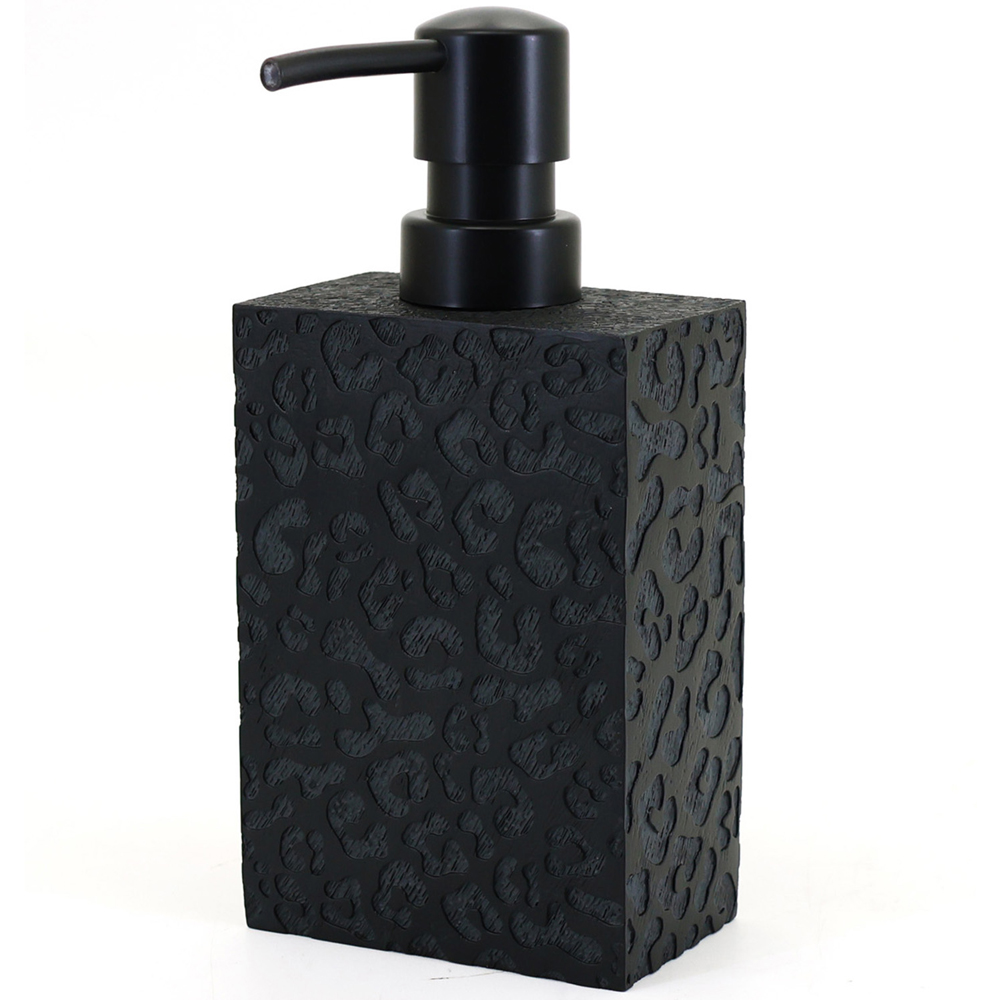Noir Leopard Print Soap Dispenser Black Image 2