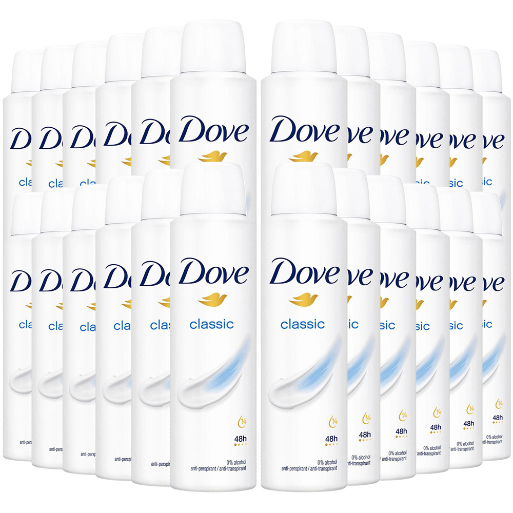 Dove Classic Sweat Protection Women Anti-Perspirant Deo 150ml 24 Pack Image 1