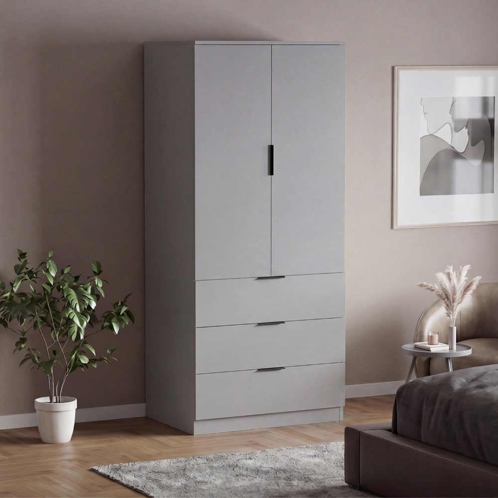VIDA DESIGNS Trega 2 Door 3 Drawer Grey Wardrobe Image 5