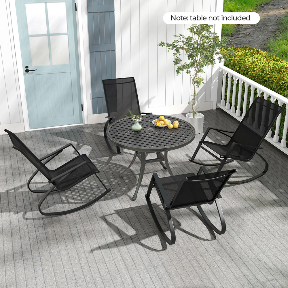 Costway Set of 2 Black Patio Rocking Chair Image 4