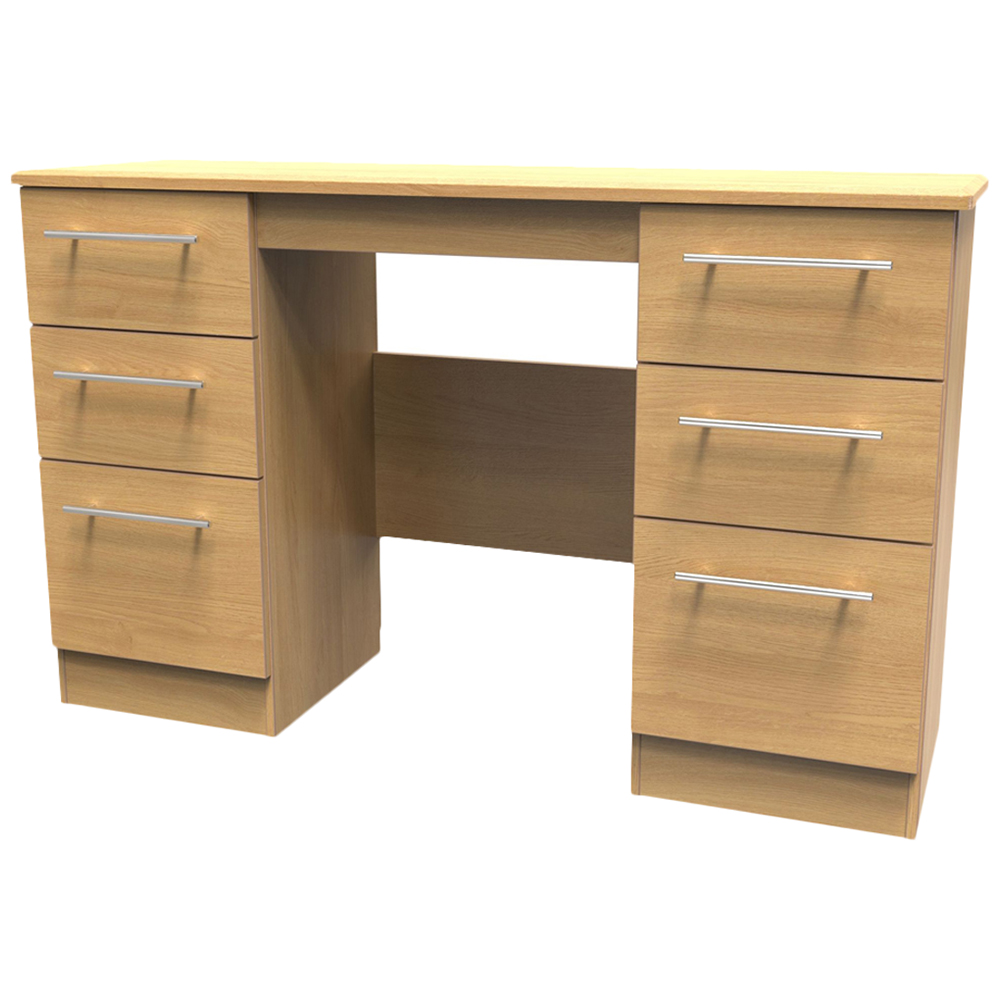 Crowndale Sherwood 6 Drawer Oak Kneehole Desk Image 4