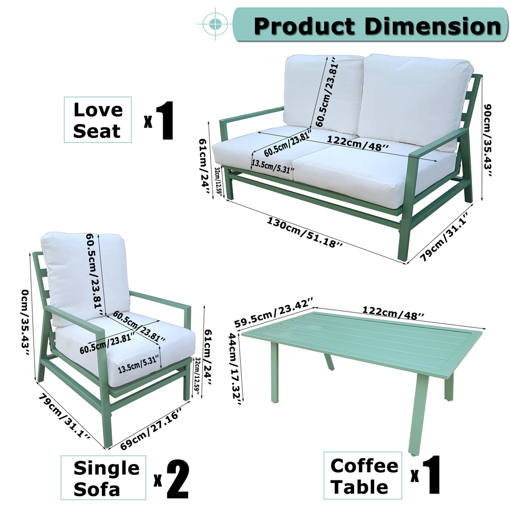 Furniture One 4 Seater Garden Lounge Set Image 8