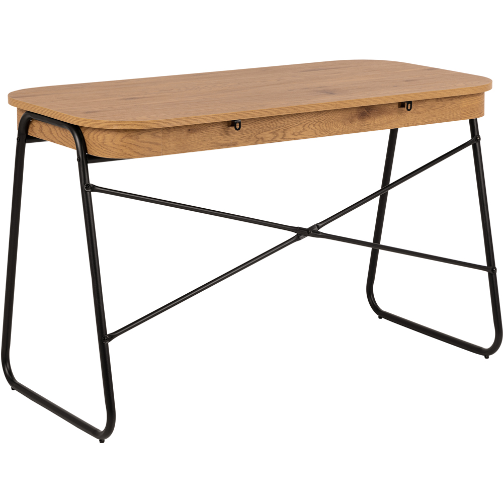 Florence Blueton 2 Drawer Office Desk Black and Oak Image 2