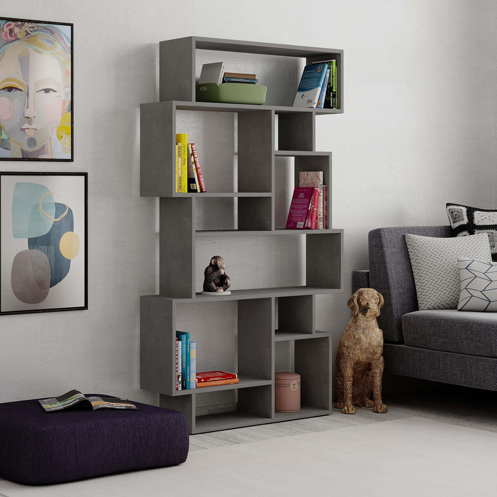 Decortie Karmato 10 Shelf Retro Grey Bookcase Image 5
