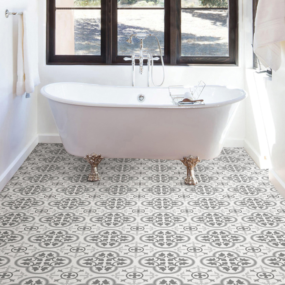 Floorpops Remy Grey Peel and Stick Floor Tile 30.48 x 30.48cm 10 Pack Image 1