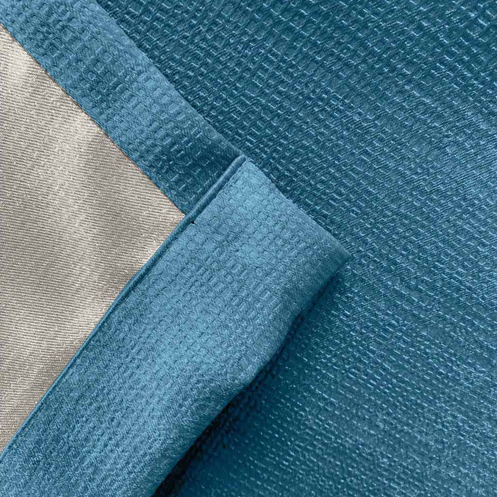 Enhanced Living Matrix Teal Thermal Pencil Pleat Readymade Curtains 117 x 137cm Image 4