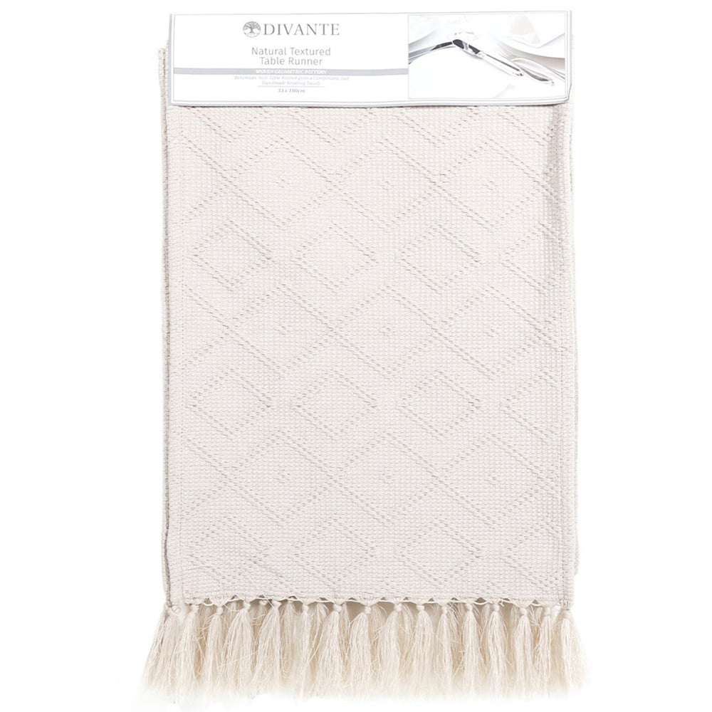 Divante Polyester Natural Texture Table Runner 180 x 33cm Image 1