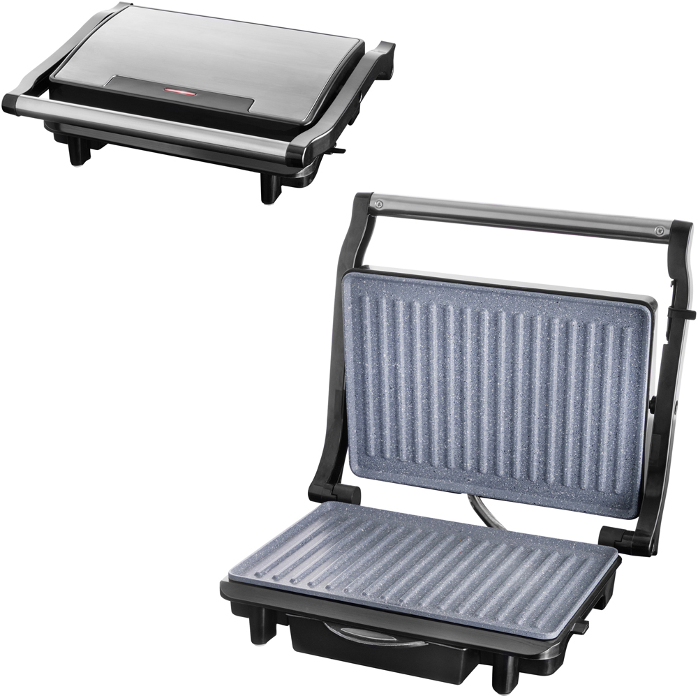 Quest Black and Silver Marble Coated Health Grill and Panini Press Image 6