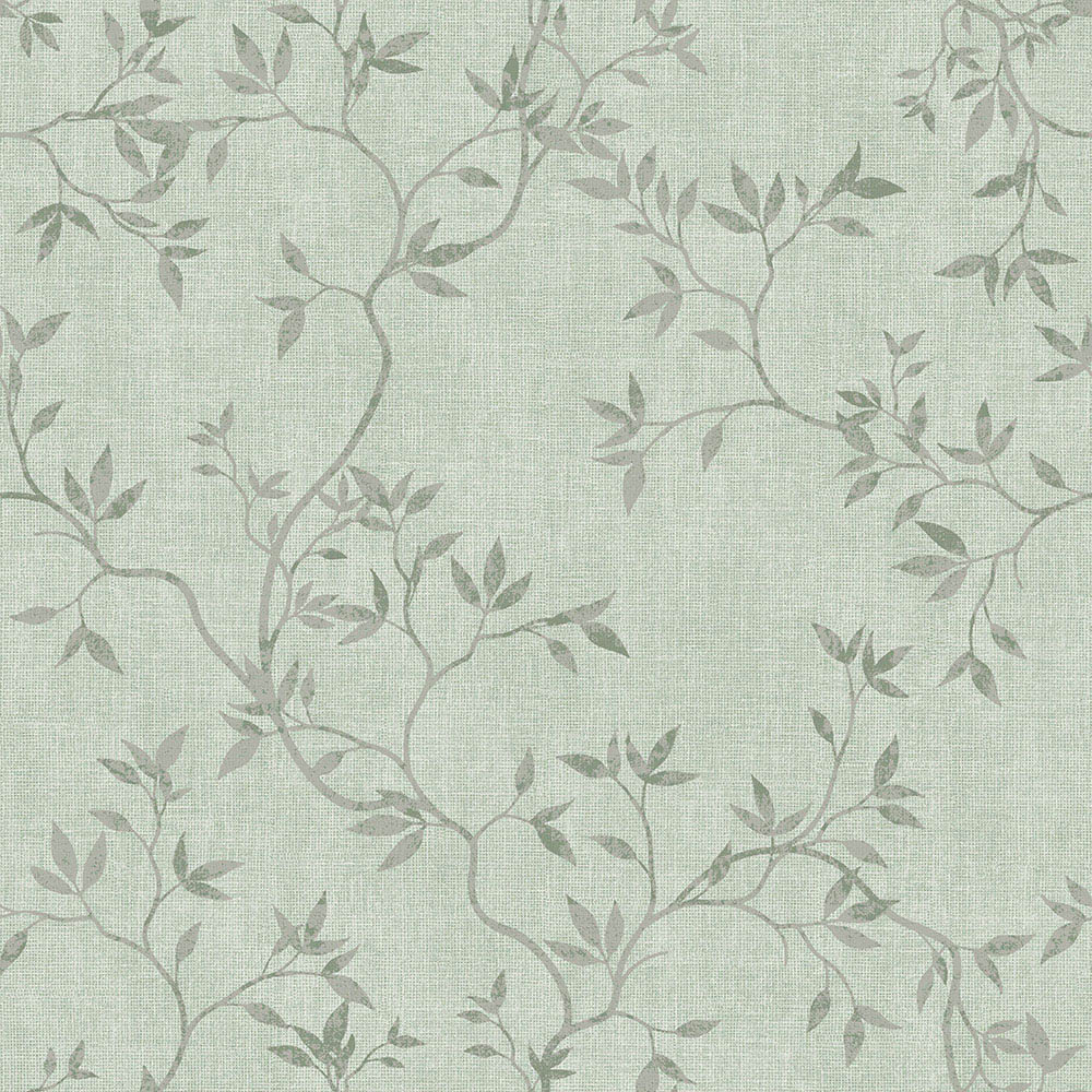 Muriva Japandi Leaf Green Wallpaper Image 1