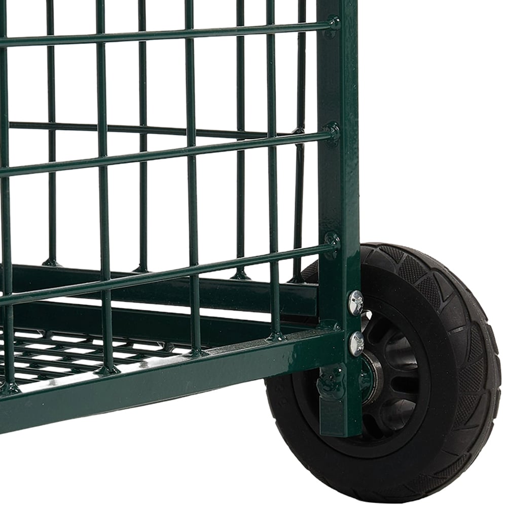 Living and Home Green Garden Work Seat Cart with Storage Image 6