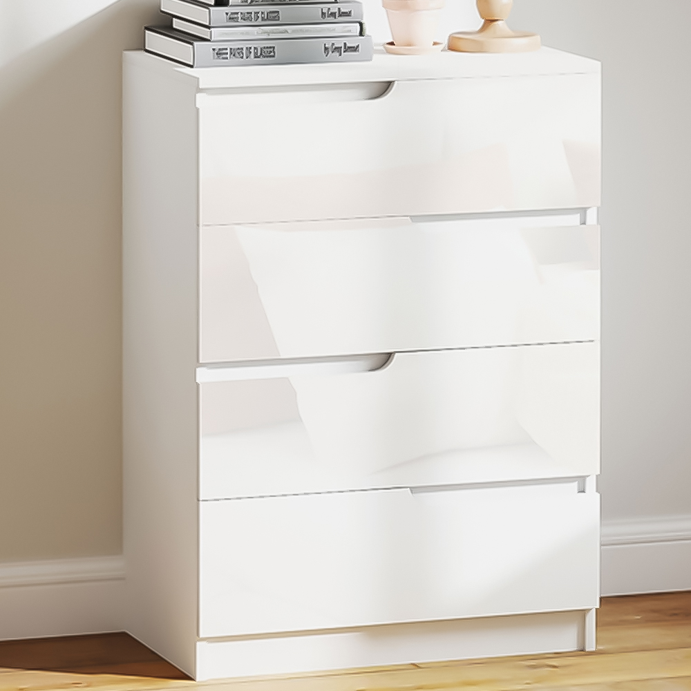 Portland 4 Drawer White Chest of Drawers Image 1