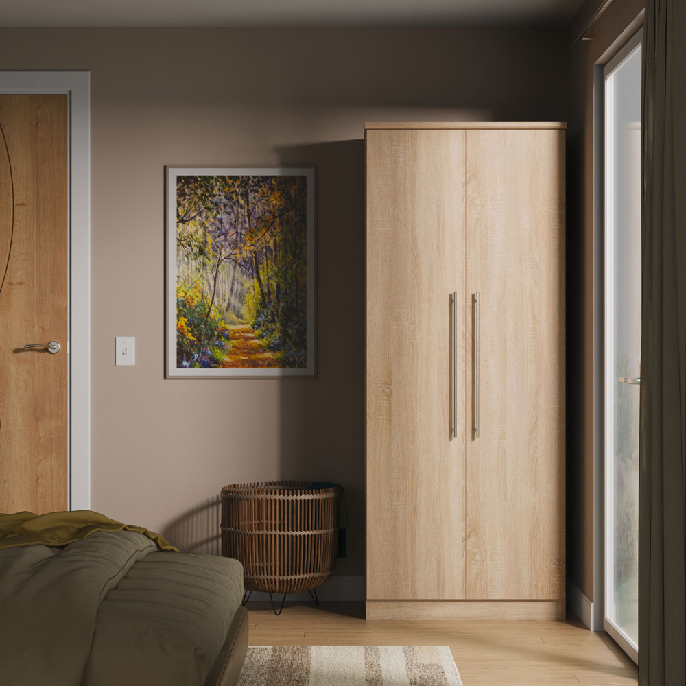 Crowndale Sherwood 2 Door Bardolino Oak Double Wardrobe Image 7