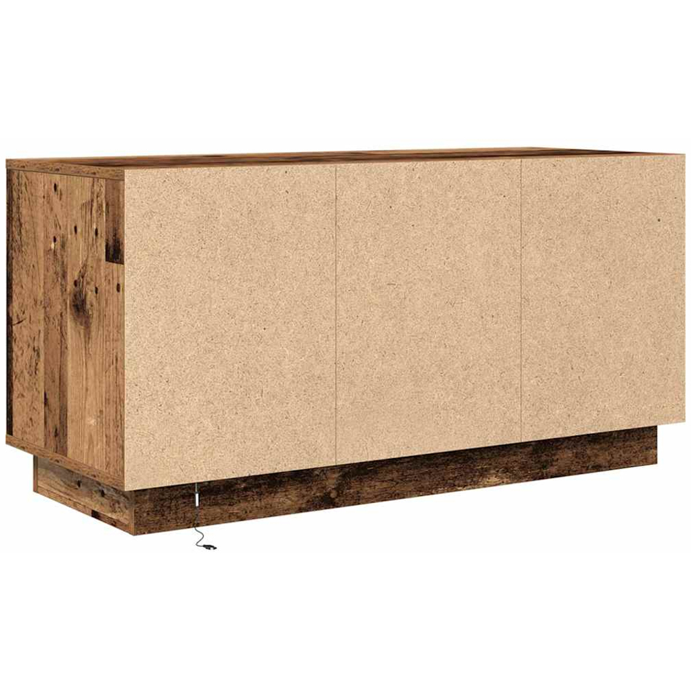 vidaXL 2 Door 2 Drawer Old Wood LED TV Cabinet Image 9