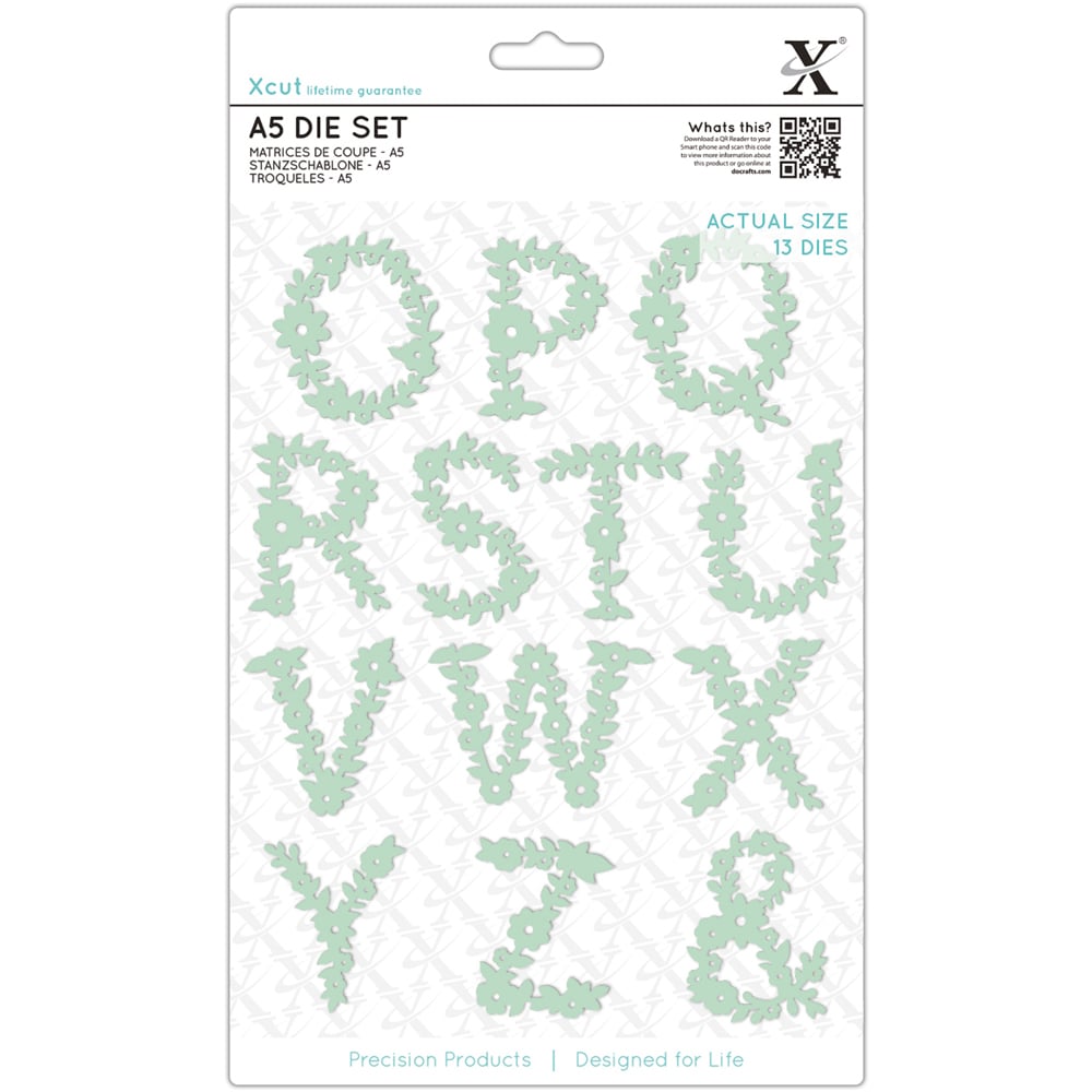 Xcut Silver O to Z Floral Alphabet Dies A5 Image