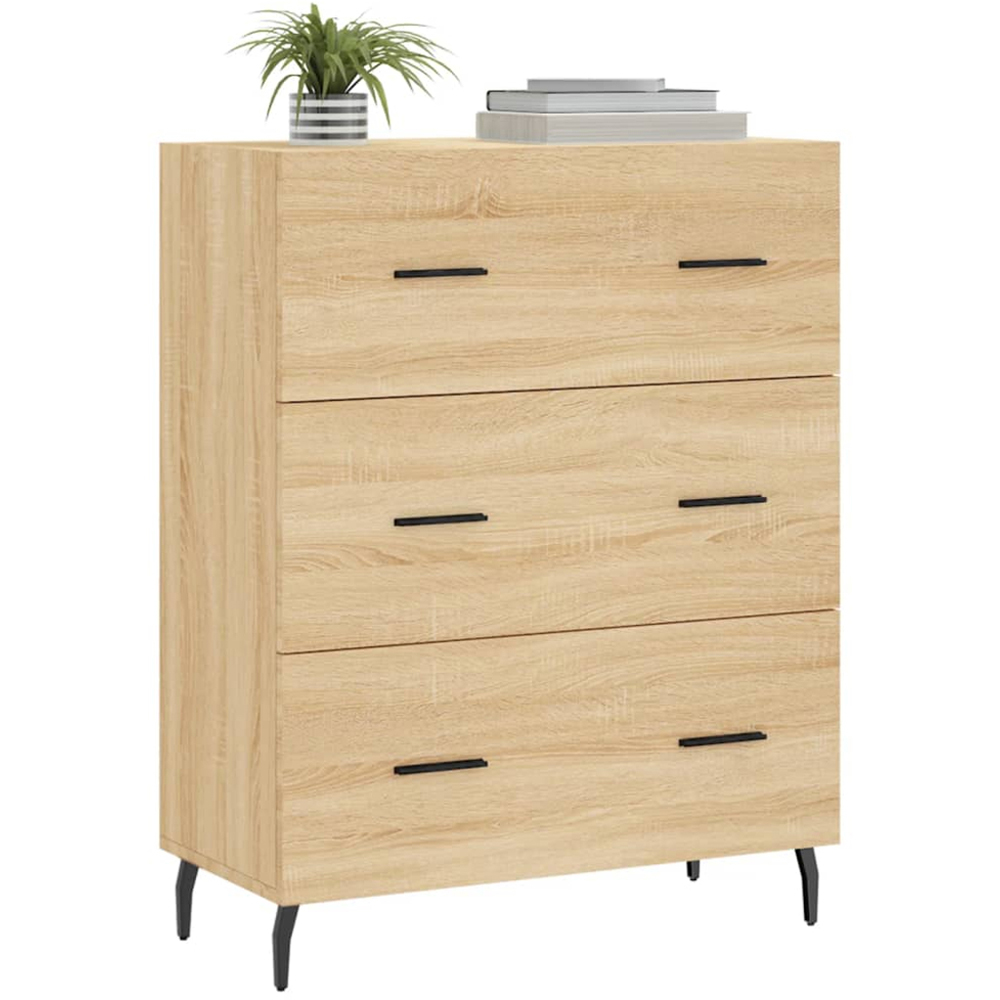 vidaXL 3 Drawer Sonoma Oak Sideboard Image 3