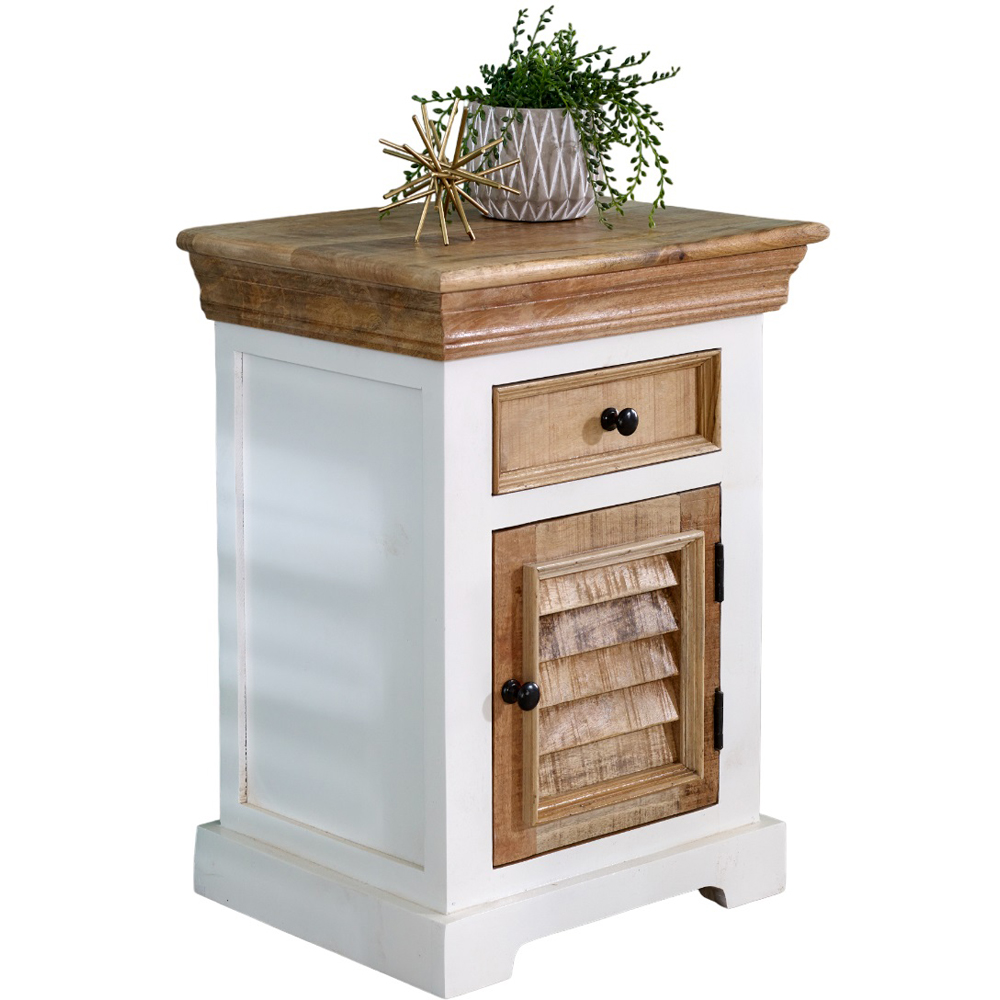Brooklyn Alfie Single Door Single Drawer Solid Mango Wood Bedside Cabinet Image 3
