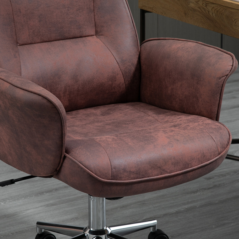 Portland Red Microfibre Swivel Office Chair Image 3
