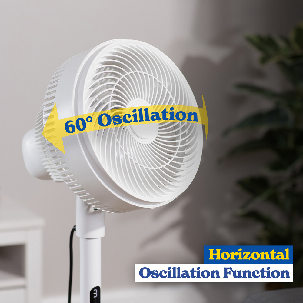 Russell Hobbs White Height Adjustable Oscillating Pedestal Circulator Fan with Remote 8 inch Image 4