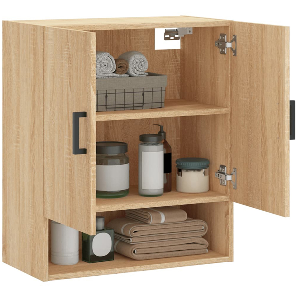 vidaXL 2 Door Single Shelf Sonoma Oak Wall Cabinet Image 4