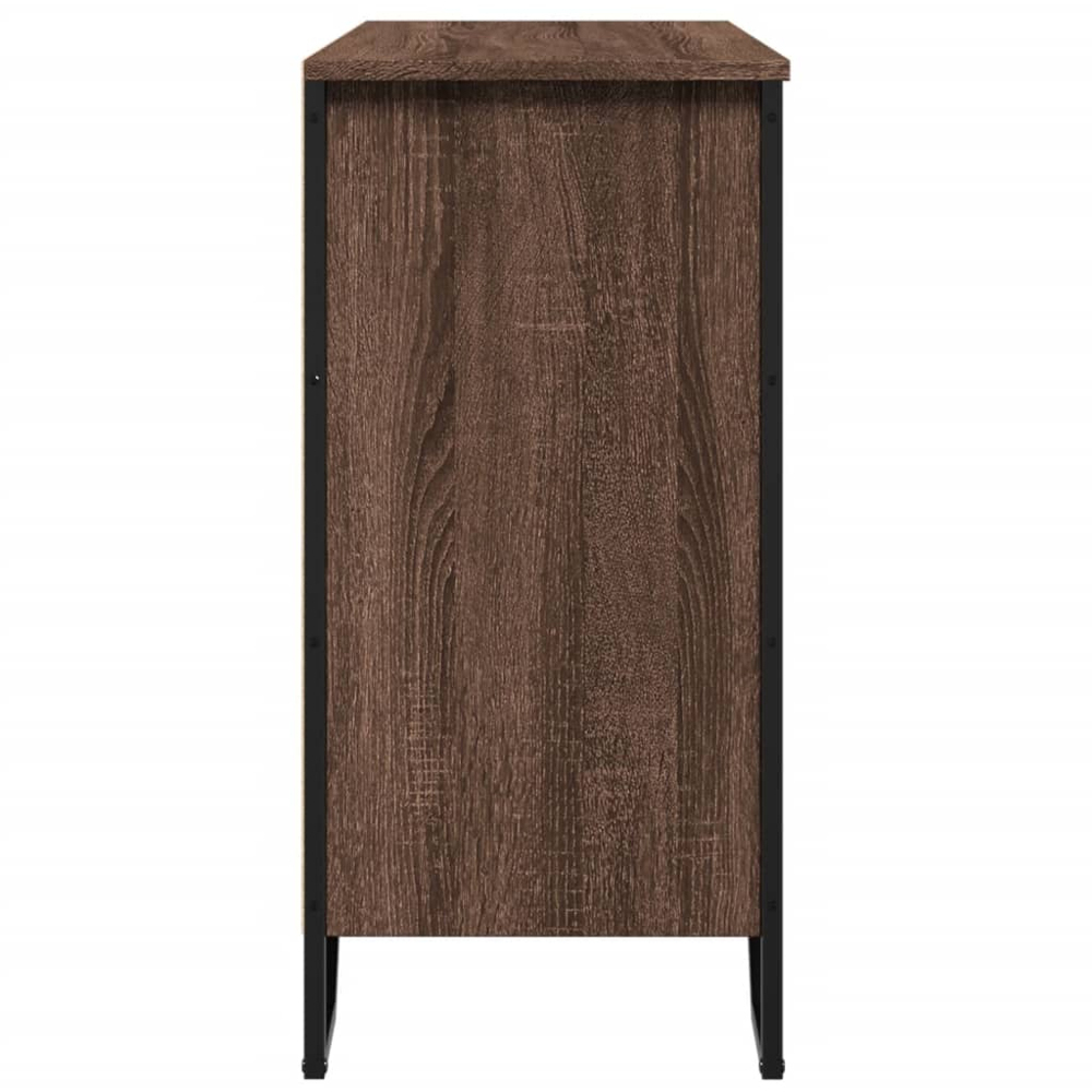 vidaXL 6 Shelf Brown Oak Sideboard Image 4