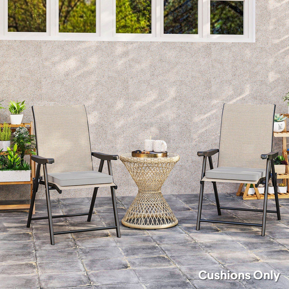 Outsunny Light Grey Garden Chair Cushion 45 x 45cm Image 3