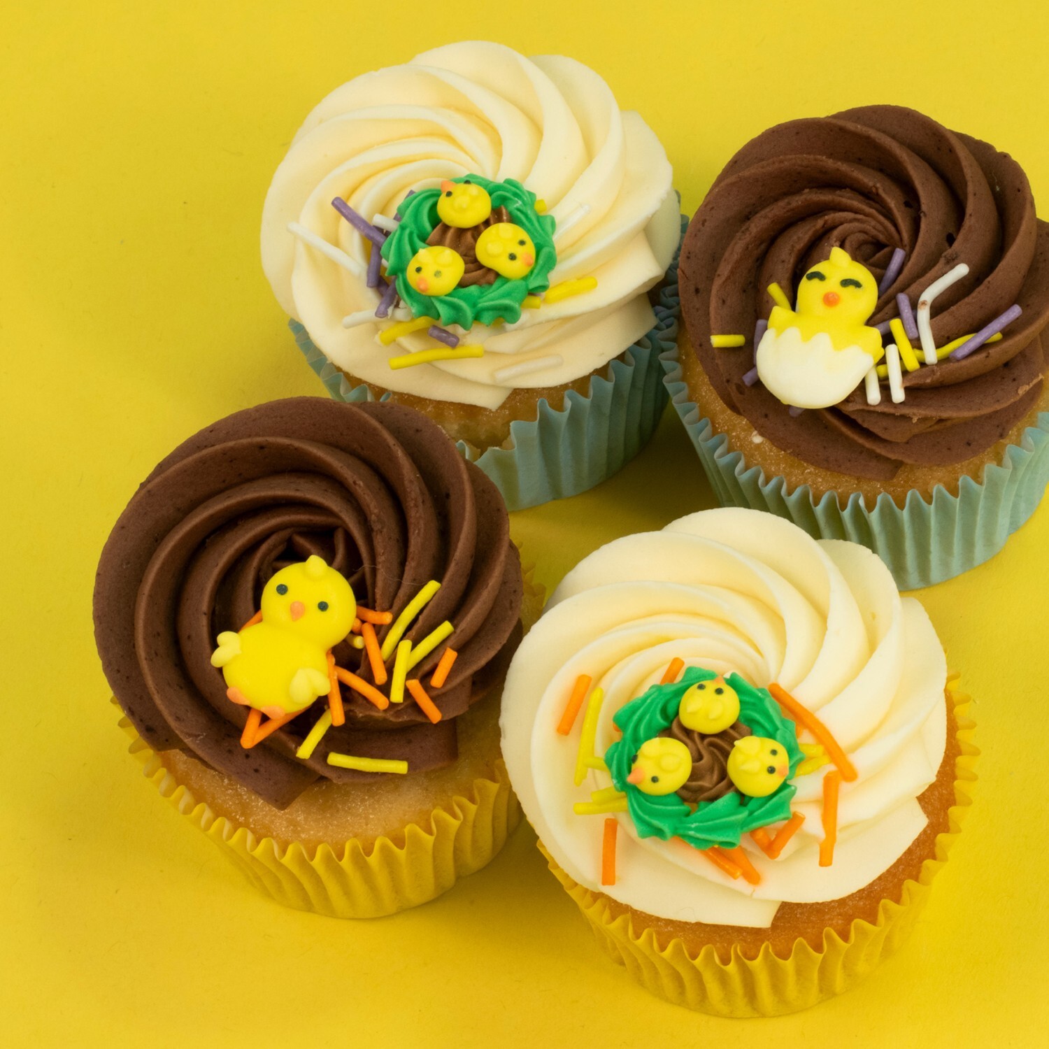 Pack of 10 Easter Chicks Sugar Decorations Image 3